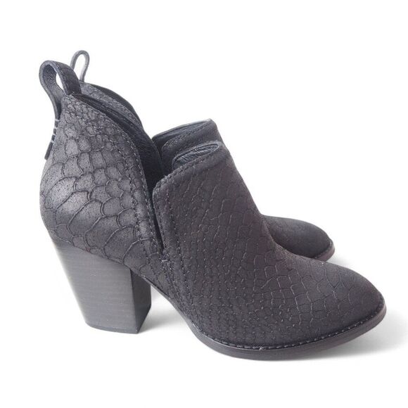 Jeffrey Campbell Rosalee Suede Snake Ankle Booties Black Women's 6M - Picture 4 of 10